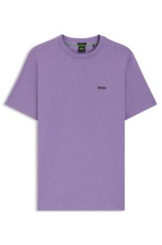 T-shirt en coton stretch avec détail logoté - Boss - Modalova