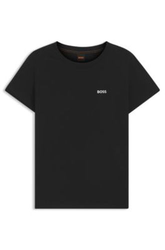 T-shirt en jersey de coton avec détail de logo - Boss - Modalova