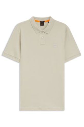 Polo Slim en coton stretch à patch logo - Boss - Modalova