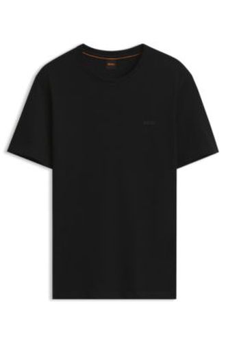 T-shirt en jersey de coton avec détail de logo - Boss - Modalova