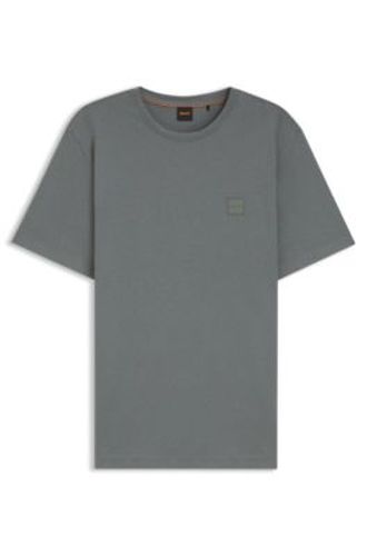 T-shirt en jersey de coton avec patch logo - Boss - Modalova