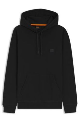 Sweat à capuche en molleton de coton avec patch logo - Boss - Modalova