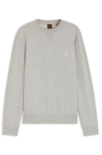 Sweat en molleton de coton avec patch logo - Boss - Modalova