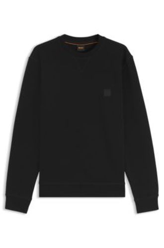 Sweat en molleton de coton avec patch logo - Boss - Modalova