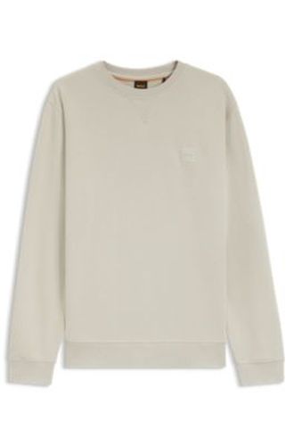 Sweat en molleton de coton avec patch logo - Boss - Modalova