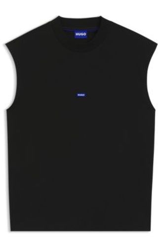 T-shirt sans manches en coton avec patch logo - HUGO - Modalova