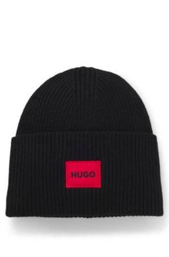 Bonnet unisexe en laine mélangée avec logo - HUGO - Modalova