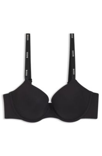Soutien-gorge à armatures en jersey stretch avec bretelles logotées - Boss - Modalova