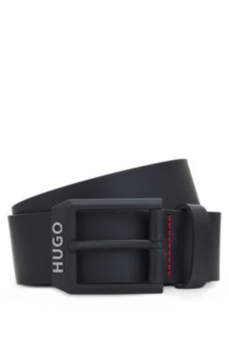 Ceinture en cuir avec boucle mat à logo - HUGO - Modalova