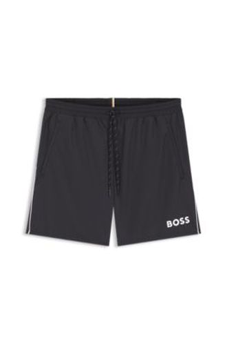 Short de bain à logo contrastant et liseré - Boss - Modalova