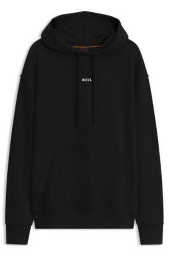 Sweat à capuche en molleton de coton avec logo imprimé - Boss - Modalova