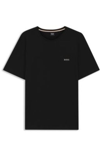 T-shirt en coton stretch à logo brodé - Boss - Modalova