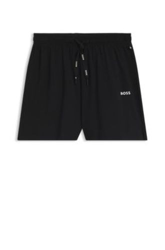 Short de pyjama en coton stretch avec cordons logotés - Boss - Modalova