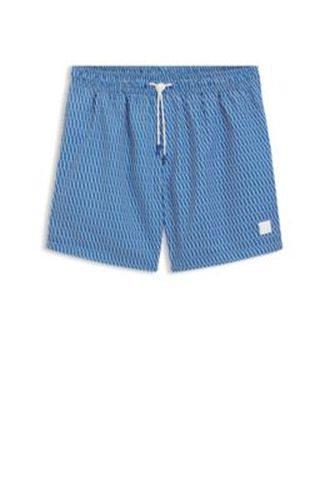 Short de bain à micro-imprimé et badge logoté - Boss - Modalova