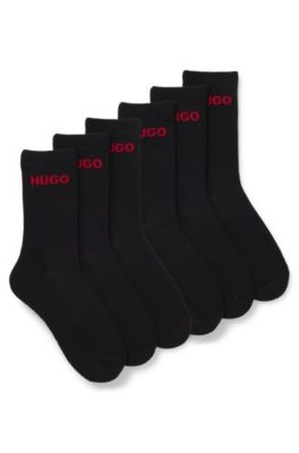 Lot de six paires de chaussettes mi-mollet à logo - HUGO - Modalova