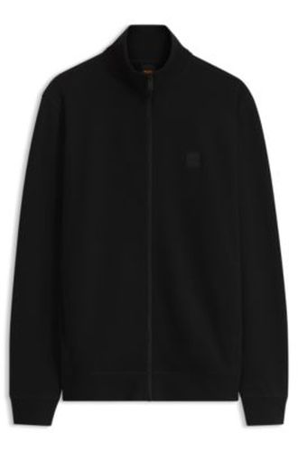 Veste en molleton de coton avec patch logo - Boss - Modalova
