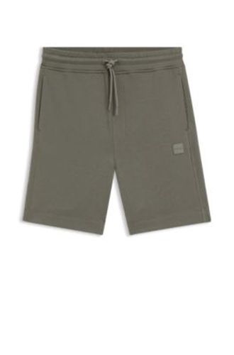Short en molleton de coton avec écusson logoté - Boss - Modalova