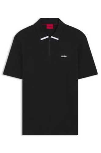 Polo en piqué de coton à encolure zippée - HUGO - Modalova