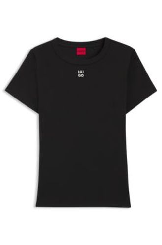 T-shirt Regular à logo revisité brodé - HUGO - Modalova