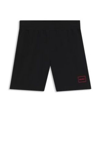 Short de vêtements de détente en coton stretch à logo imprimé - HUGO - Modalova