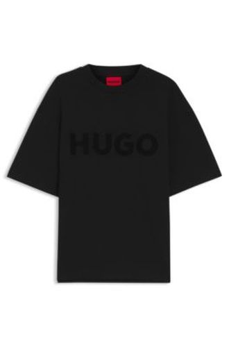 T-shirt Oversize en coton à logo réfléchissant - HUGO - Modalova