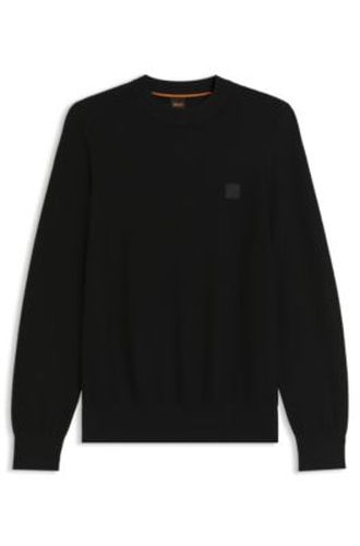 Pull en coton piqué avec écusson à logo - Boss - Modalova