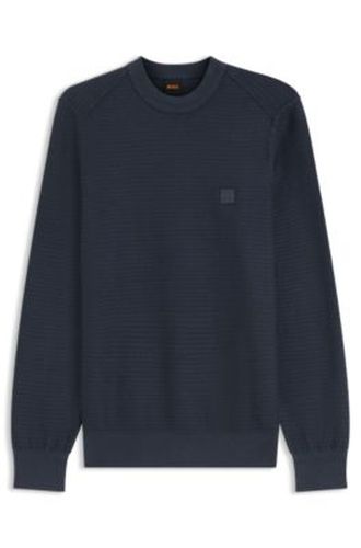 Pull en coton piqué avec écusson à logo - Boss - Modalova