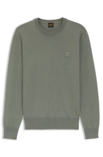 Pull en coton mélangé avec écusson logo - Boss - Modalova