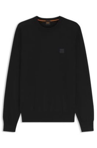 Pull en coton mélangé avec écusson logo - Boss - Modalova