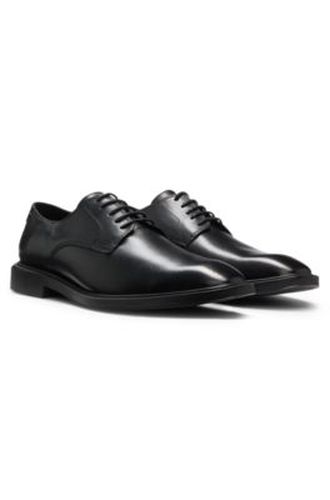 Derbies en cuir lisse avec logo en relief - HUGO - Modalova