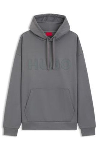 Sweat à capuche Oversize en molleton de coton avec logo réfléchissant - HUGO - Modalova