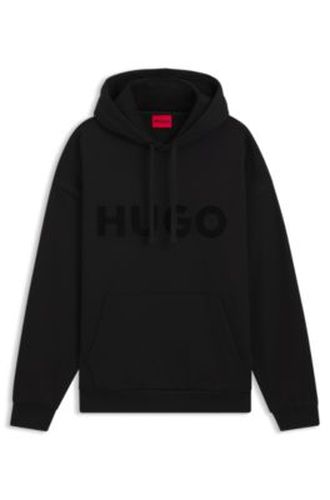 Sweat à capuche Oversize en molleton de coton avec logo réfléchissant - HUGO - Modalova