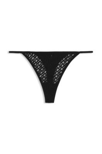 String en dentelle à motif monogramme et logo - Boss - Modalova