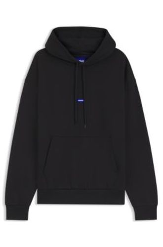 Sweat à capuche en molleton de coton avec étiquette logotée - HUGO - Modalova