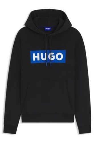 Sweat à capuche en molleton de coton avec logo imprimé rectangulaire - HUGO - Modalova