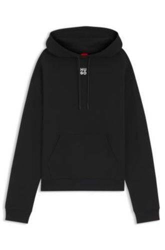 Sweat à capuche en molleton de coton avec logo brodé revisité - HUGO - Modalova