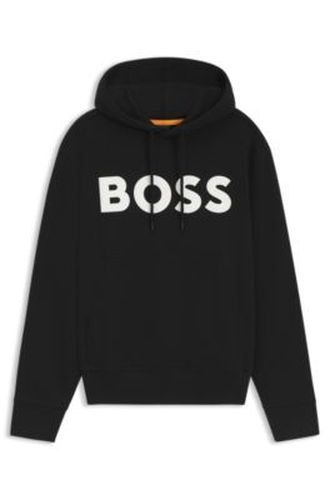 Sweat à capuche en molleton de coton avec logo oversize - Boss - Modalova