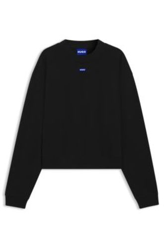 Sweat en molleton de coton avec étiquette logotée - HUGO - Modalova