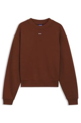 Sweat en molleton de coton avec étiquette logotée - HUGO - Modalova