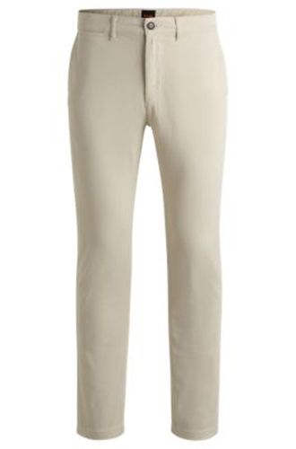 Pantalon Regular en satin de coton stretch - Boss - Modalova