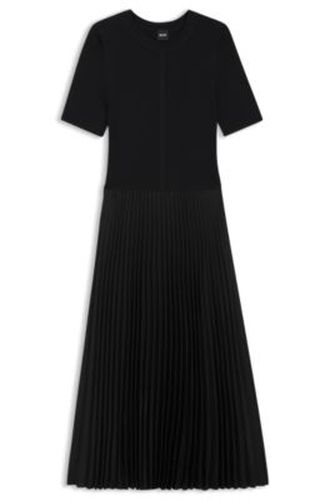 Robe en mélange de matières avec jupe plissée - Boss - Modalova