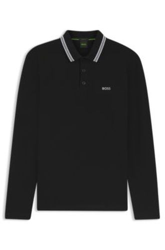 Polo à manches longues en piqué de coton - Boss - Modalova