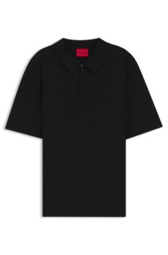 Polo en maille avec patte de boutonnage recouverte - HUGO - Modalova