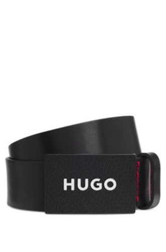 Ceinture en cuir mat avec boucle plate logotée - HUGO - Modalova