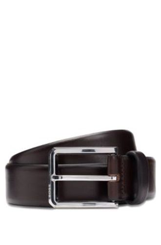 Ceinture en cuir italien avec boucle argentée lisse - Boss - Modalova