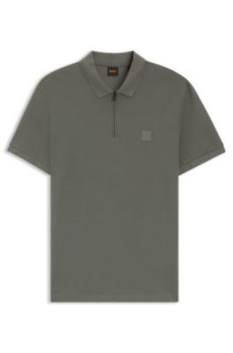 Polo Slim Fit en coton stretch à patch logo - Boss - Modalova