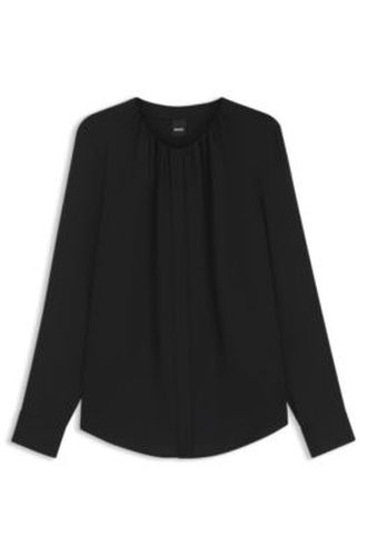 Chemisier Regular sans col en soie stretch - Boss - Modalova
