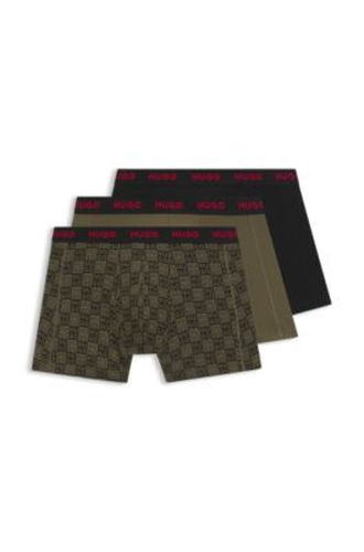 Lot de trois boxers longs en coton stretch - HUGO - Modalova