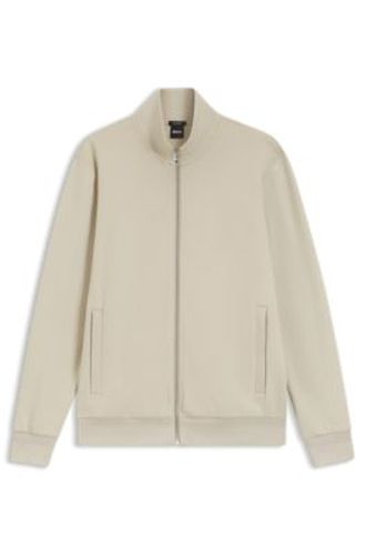 Sweat zippé en piqué de coton stretch mercerisé - Boss - Modalova