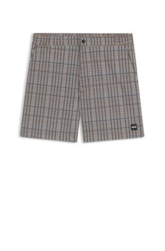 Short de bain à micro-imprimé et badge logoté - Boss - Modalova